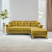 Casaliving Snowy LHS 6 Seater L Shape Sofa Set for Living Room (Blue Colour) Premium Fabric Sofa