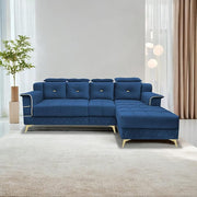 Casaliving Snowy LHS 6 Seater L Shape Sofa Set for Living Room (Blue Colour) Premium Fabric Sofa