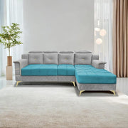 Casaliving Snowy LHS 6 Seater L Shape Sofa Set for Living Room (Blue Colour) Premium Fabric Sofa