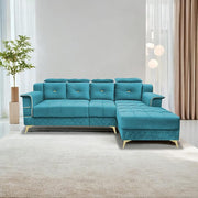 Casaliving Snowy LHS 6 Seater L Shape Sofa Set for Living Room (Blue Colour) Premium Fabric Sofa
