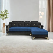 Casaliving Snowy LHS 6 Seater L Shape Sofa Set for Living Room (Blue Colour) Premium Fabric Sofa