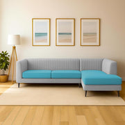 Casaliving Markfest LHS 6 Seater L Shape Sofa Set for Living Room (Blue Colour) Premium Fabric Sofa Set