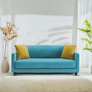 Casaliving Dominic 2 Seater Sofa Set for Living Room (Blue Fabric) Premium Fabric Sofa