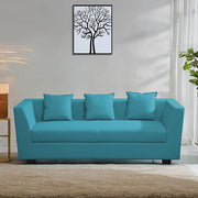 Casaliving Amida 3 Seater Sofa Set for Living Room (Blue Black Colour) Premium Fabric Sofa