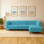 Casaliving Markfest LHS 6 Seater L Shape Sofa Set for Living Room (Blue Colour) Premium Fabric Sofa Set