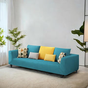 Casaliving Margreta 3 Seater Sofa Set for Living Room (Blue Colour Fabric) Premium Fabric Sofa