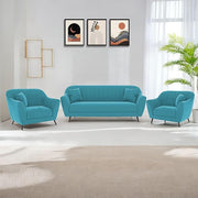 Casaliving Anyse 3+1+1 Seater Sofa Set for Living Room (Blue Colour) Premium Fabric Sofa Set