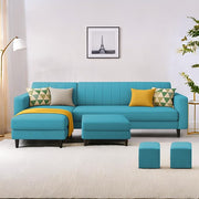 Casaliving Moris RHS 4 Seater L Shape Sofa Set for Living Room (Black) Premium Fabric Sofa Set for Living Room