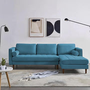 Casaliving Aezra LHS 4 Seater L Shape Sofa Set for Living Room (Black Grey Fabric) Premium Fabric Sofa