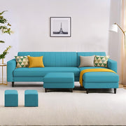 Casaliving Moris RHS 4 Seater L Shape Sofa Set for Living Room (Black) Premium Fabric Sofa Set for Living Room