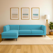 Casaliving Markfest LHS 6 Seater L Shape Sofa Set for Living Room (Blue Colour) Premium Fabric Sofa Set