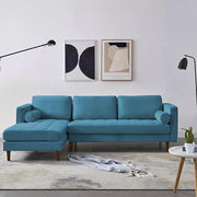 Casaliving Aezra LHS 4 Seater L Shape Sofa Set for Living Room (Black Grey Fabric) Premium Fabric Sofa