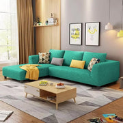 Casaliving Minta LHS 4 Seater L Shape Sofa Set for Living Room (Blue Premium Colour Fabric)
