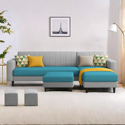 Casaliving Moris RHS 4 Seater L Shape Sofa Set for Living Room (Black) Premium Fabric Sofa Set for Living Room