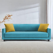 Casaliving Dominic 3 Seater Sofa Set for Living Room (Blue Fabric) Premium Fabric Sofa