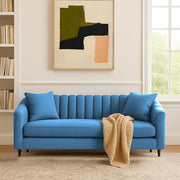 Casaliving Doraldo 3 Seater Sofa Set for Living Room (Black Blue Colour) Premium Fabric Sofa