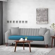 Casaliving Doraldo 3 Seater Sofa Set for Living Room (Black Blue Colour) Premium Fabric Sofa