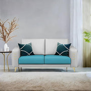 Casaliving Falco 1 Seater Sofa Set for Living Room (Blue Grey Fabric) Premium Fabric Sofa