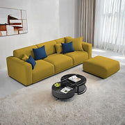 Casaliving Crypton 3 Seater Sofa Set with Center Table for Living Room (Blue Colour) Premium Fabric Sofa