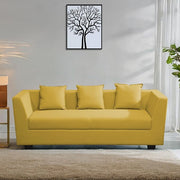 Casaliving Amida 3 Seater Sofa Set for Living Room (Blue Black Colour) Premium Fabric Sofa