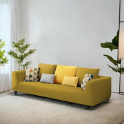 Casaliving Margreta 3 Seater Sofa Set for Living Room (Blue Colour Fabric) Premium Fabric Sofa