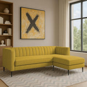 Casaliving Travis 4 Seater L Shape Convertible Sofa Set for Living Room, 3 Seater & Ottoman Modular Sectional Couch for Small Space (Blue Colour) Fabric