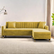 Casaliving Garcia L Shape Sofa Set for Living Room Premium Fabric Sofa (4 Seater LHS, Blue)