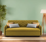 Casaliving Balbus 3 Seater Sofa Cum Bed for Living Room (Blue Fabric) Premium Fabric Sofa