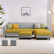 Casaliving Moris RHS 4 Seater L Shape Sofa Set for Living Room (Black) Premium Fabric Sofa Set for Living Room