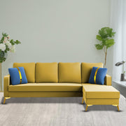 Casaliving Mandis LHS 4 Seater L Shape Sofa Set for Living Room (Black Fabric) Premium Fabric Sofa