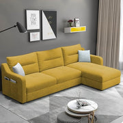 Casaliving Montario 4 Seater L Shape Sofa Set for Living Room (Black Fabric) Right Side Sofa