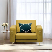 Casaliving Falco 1 Seater Sofa Set for Living Room (Blue Grey Fabric) Premium Fabric Sofa