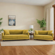 Casaliving Dominic 3 + 2 Seater Sofa Set for Living Room (Blue) Premium Fabric Sofa