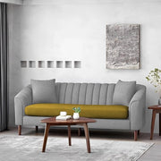 Casaliving Doraldo 3 Seater Sofa Set for Living Room (Black Blue Colour) Premium Fabric Sofa