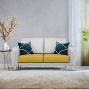 Casaliving Falco 1 Seater Sofa Set for Living Room (Blue Grey Fabric) Premium Fabric Sofa