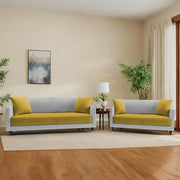 Casaliving Dominic 3 + 2 Seater Sofa Set for Living Room (Blue) Premium Fabric Sofa