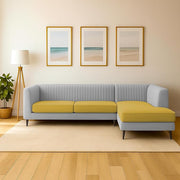 Casaliving Markfest LHS 6 Seater L Shape Sofa Set for Living Room (Blue Colour) Premium Fabric Sofa Set