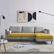 Casaliving Aezra LHS 4 Seater L Shape Sofa Set for Living Room (Black Grey Fabric) Premium Fabric Sofa